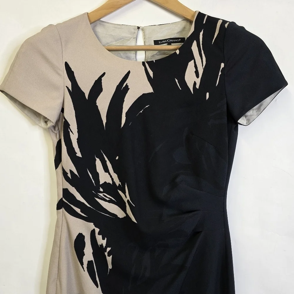 Luisa Cerano Abstract print Color block Knee length office/business dress - Picture 4 of 12